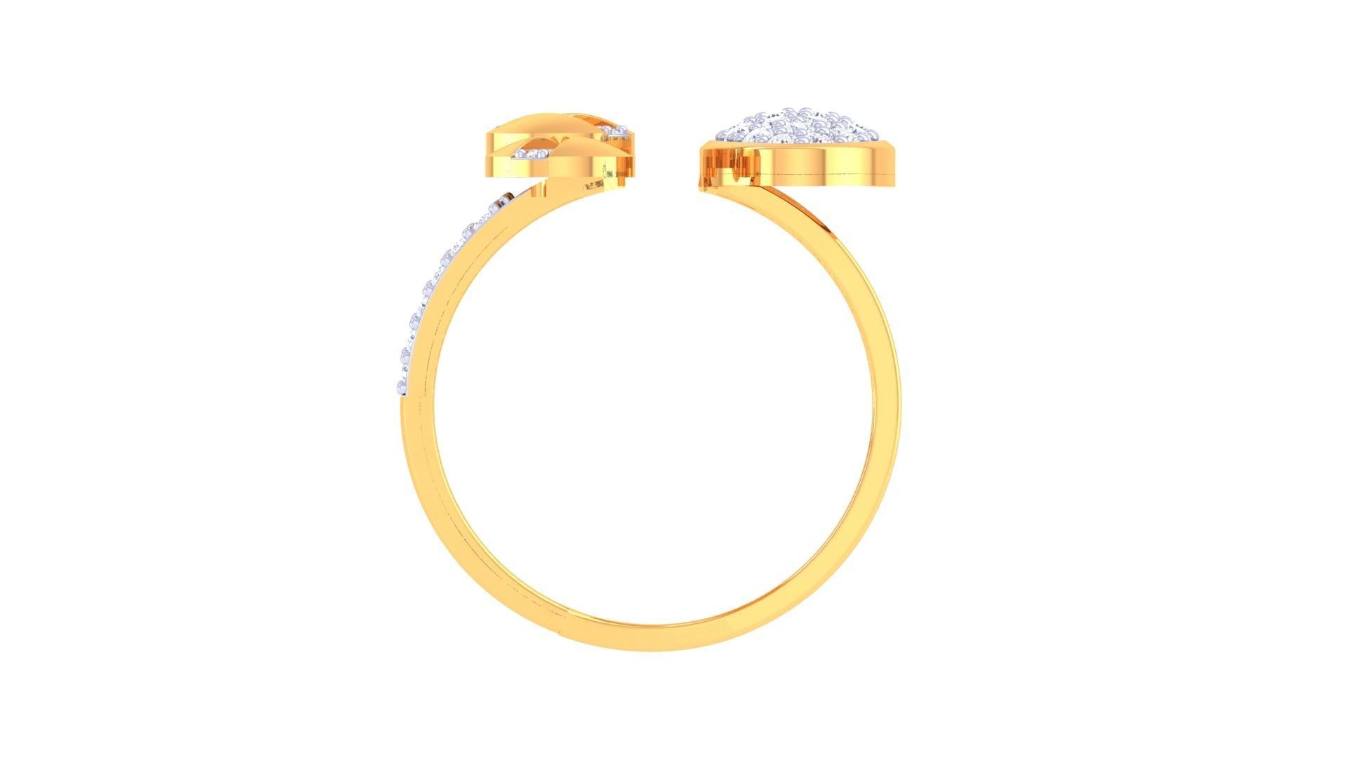 Diamond Screw Head High Jewelry Cocktail Ring 3dm stl obj  3D print model_10