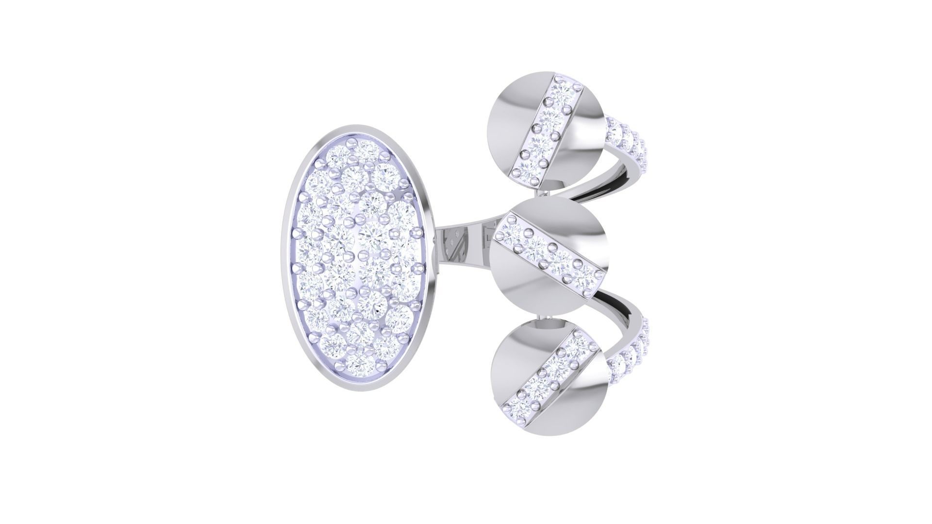 Diamond Screw Head High Jewelry Cocktail Ring 3dm stl obj  3D print model_7