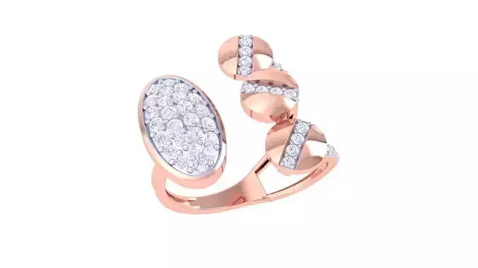 Diamond Screw Head High Jewelry Cocktail Ring 3dm stl obj  3D print model