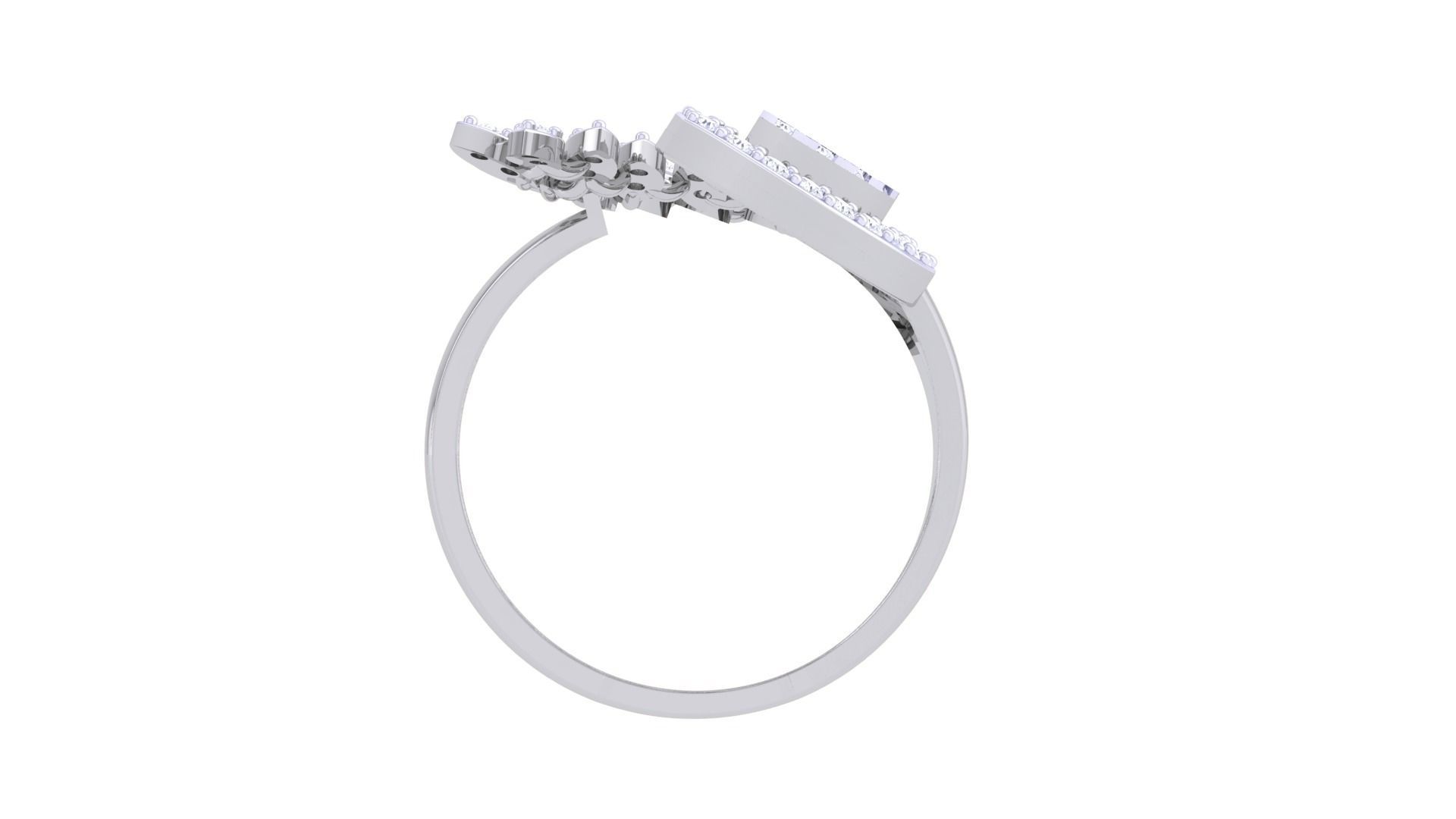 High Jewelry Diamond Cocktail Ring 3dm stl obj renders 3D print model_10