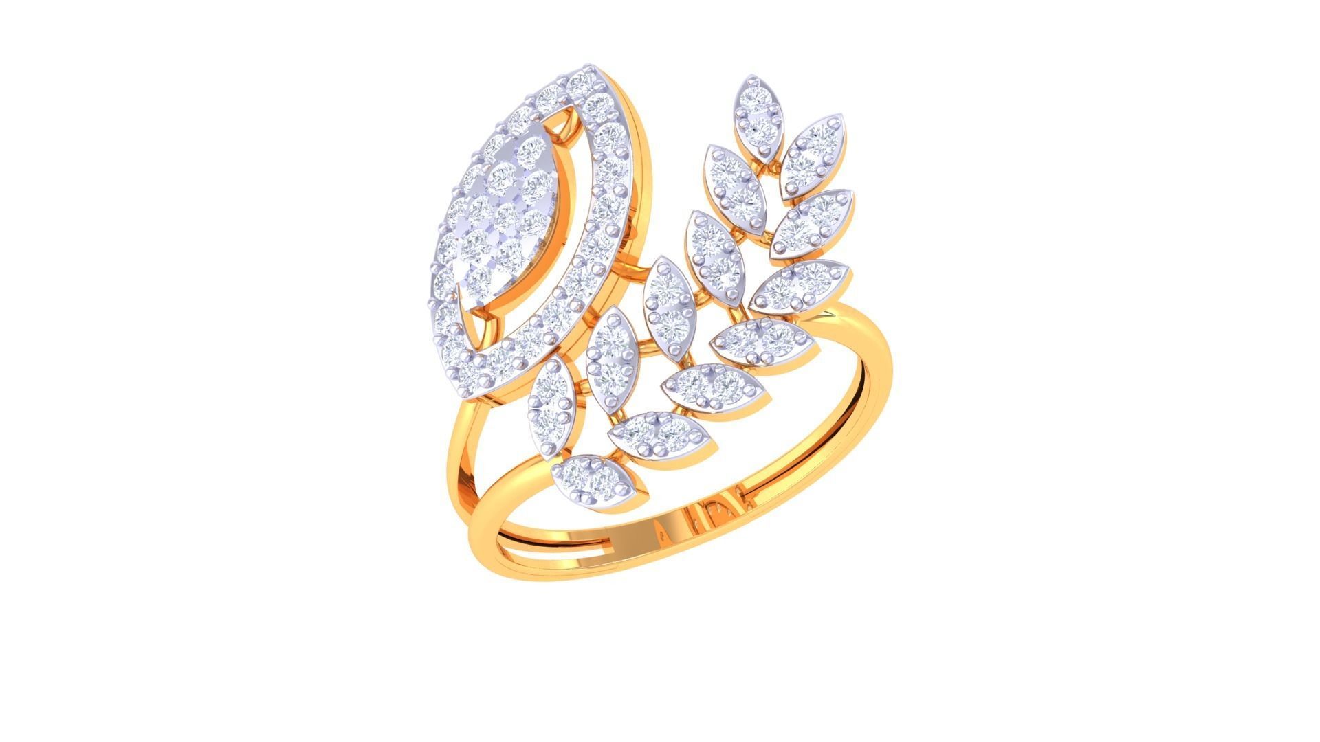 High Jewelry Diamond Cocktail Ring 3dm stl obj renders 3D print model_5