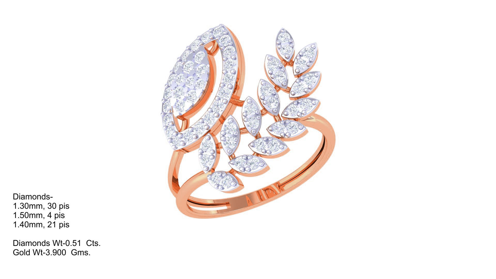 High Jewelry Diamond Cocktail Ring 3dm stl obj renders 3D print model_3