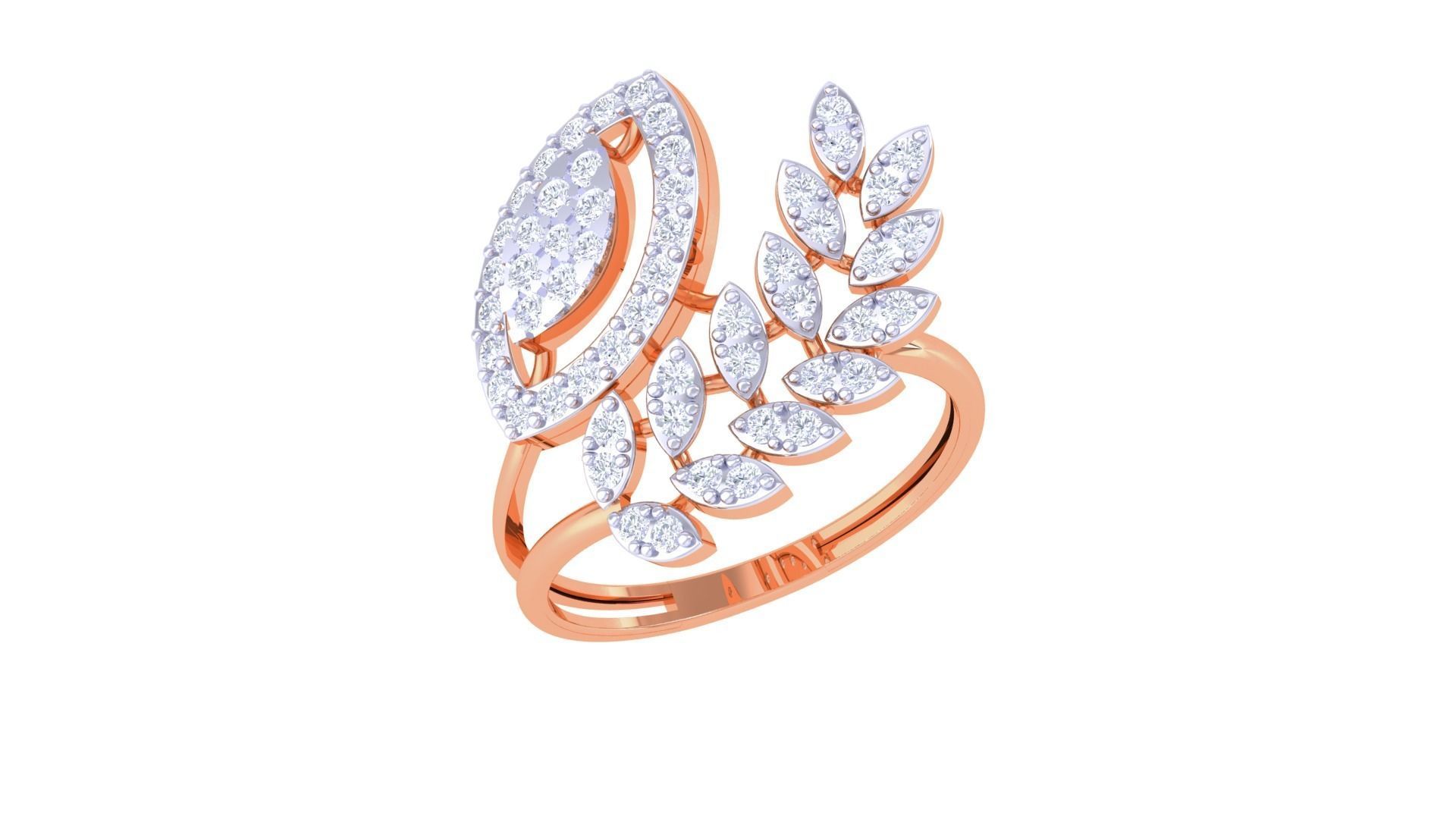 High Jewelry Diamond Cocktail Ring 3dm stl obj renders 3D print model_6