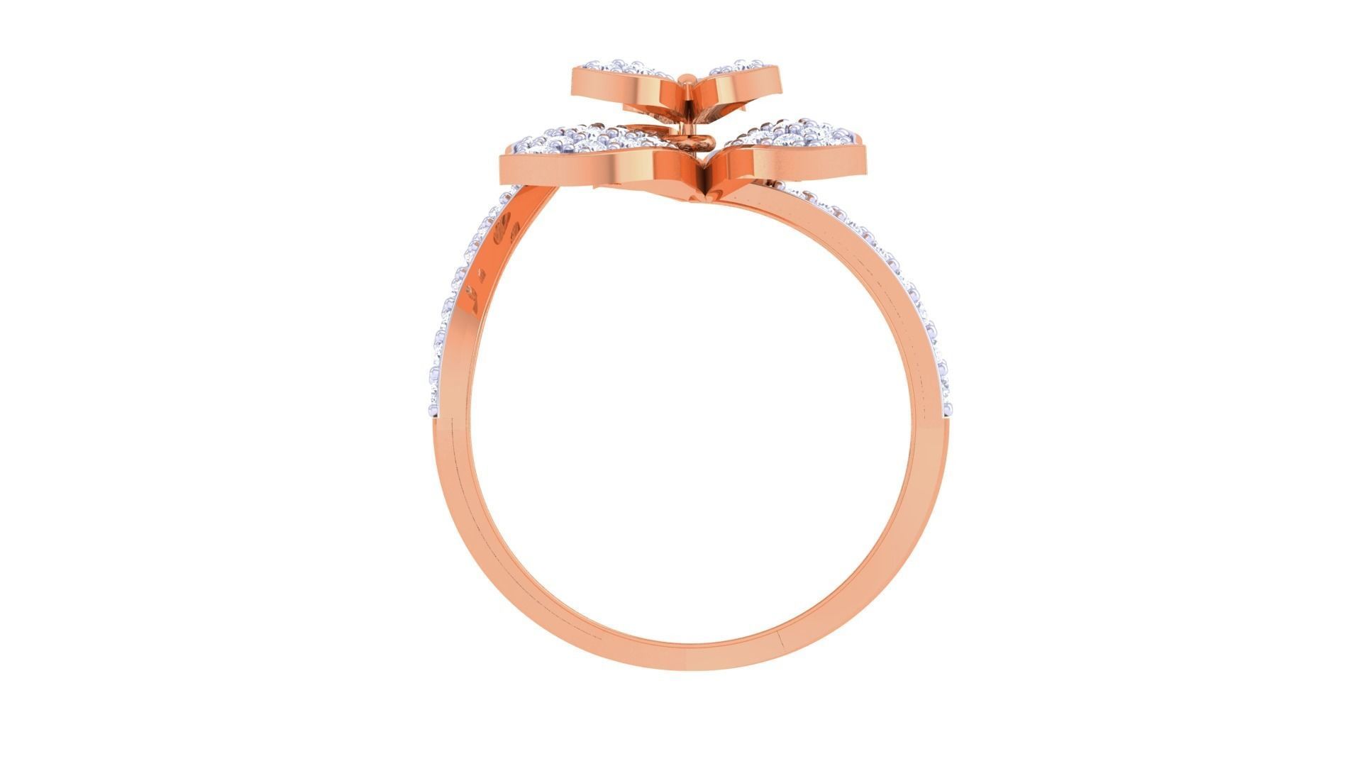 Butterfly High Jewelry Diamond Cocktail Ring 3dm stl obj renders 3D print model_12