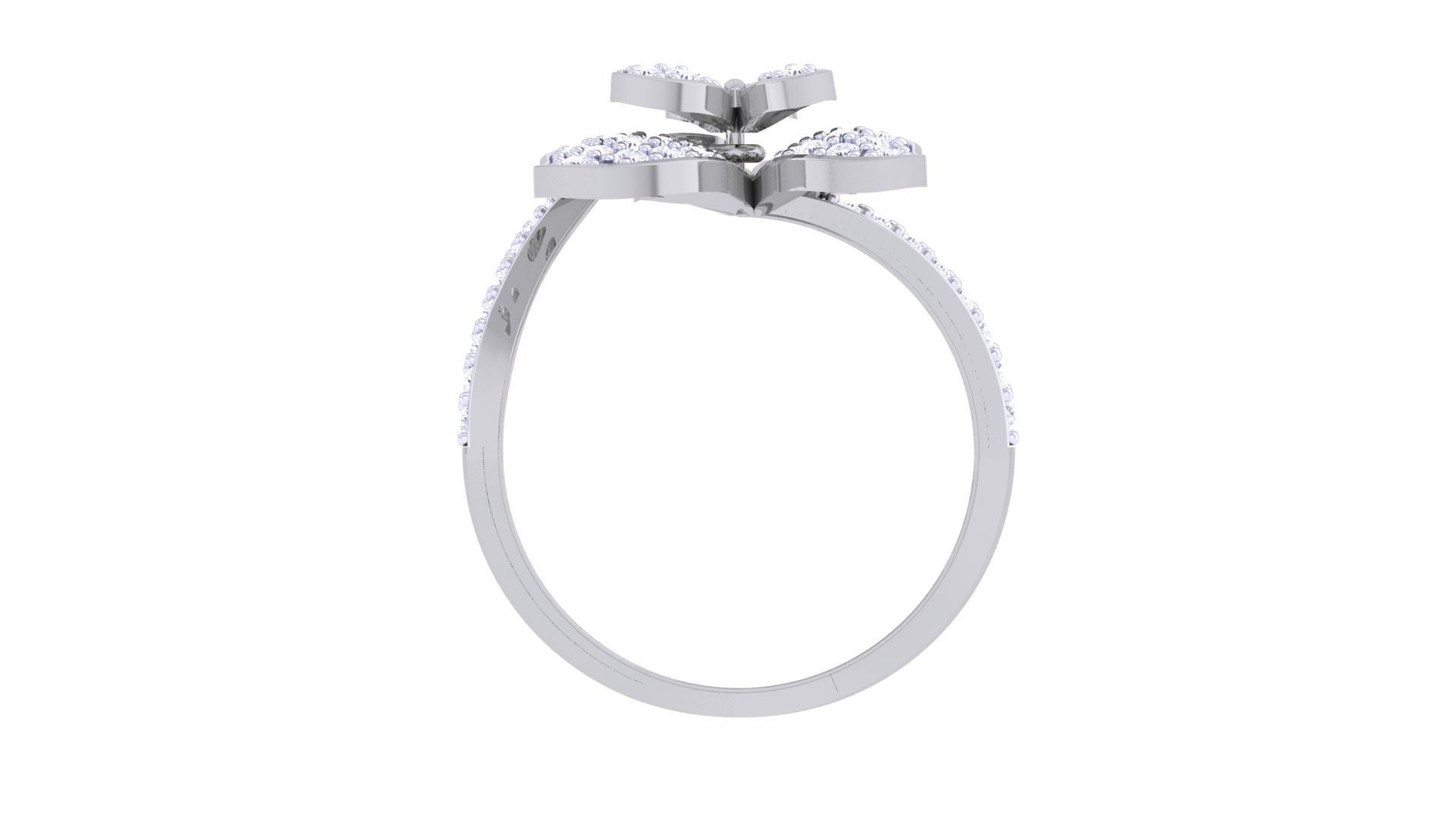 Butterfly High Jewelry Diamond Cocktail Ring 3dm stl obj renders 3D print model_11