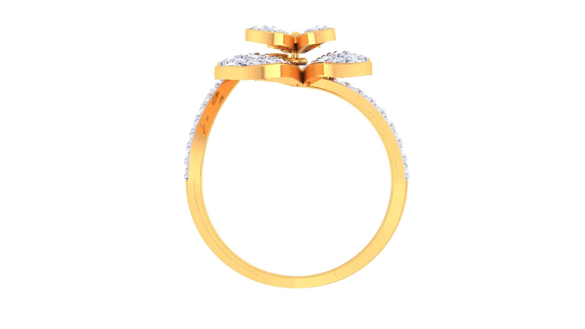 Butterfly High Jewelry Diamond Cocktail Ring 3dm stl obj renders 3D print model_10