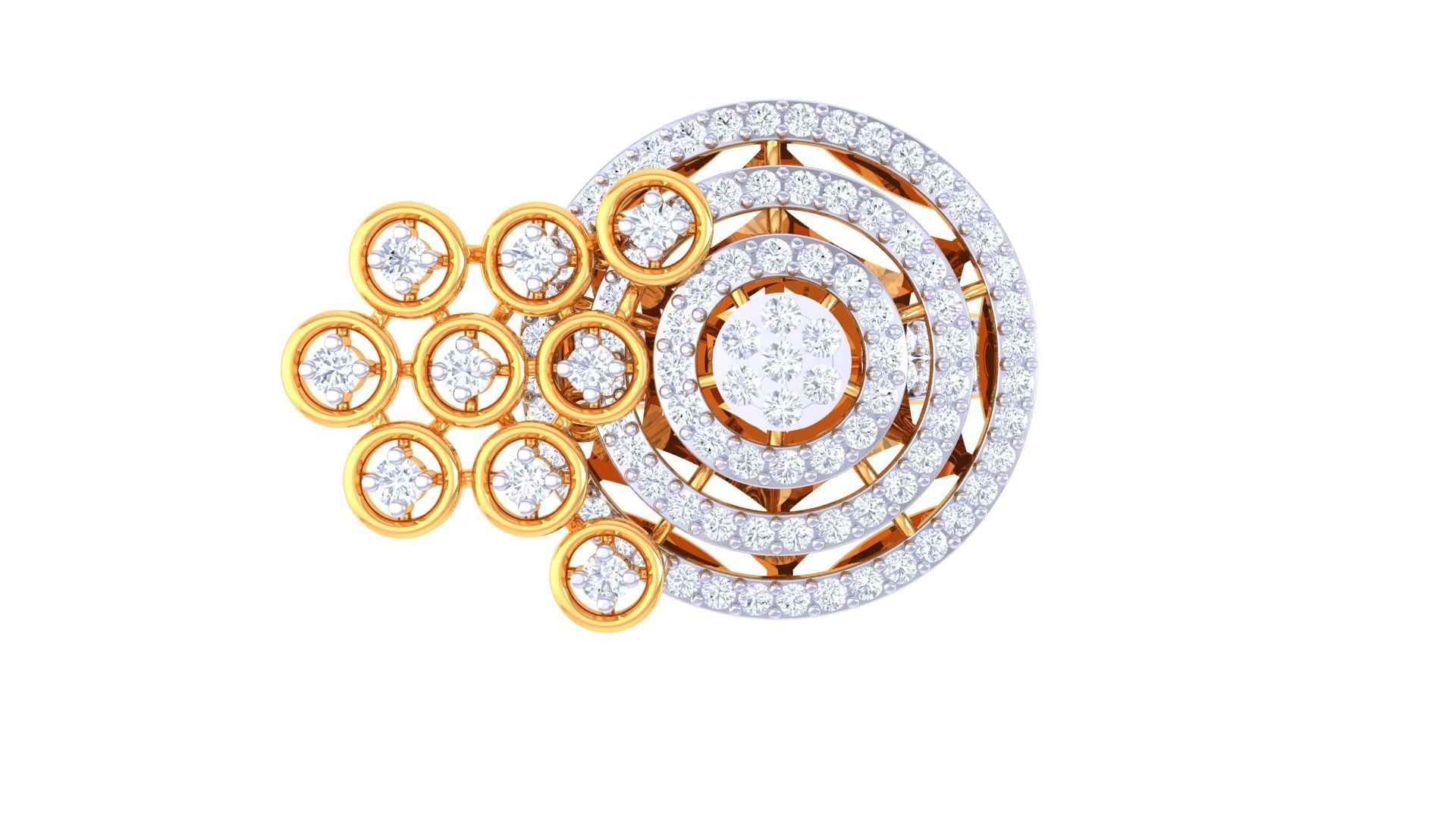 Asteroids on Planet High Jewelry Diamond Cocktail Ring 3dm stl 3D print model_9