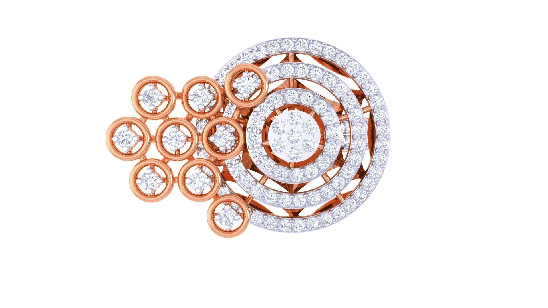 Asteroids on Planet High Jewelry Diamond Cocktail Ring 3dm stl 3D print model_8