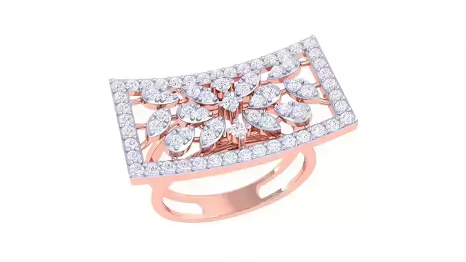 Valley of Flower High Jewelry Diamond Cocktail Ring 3dm stl 