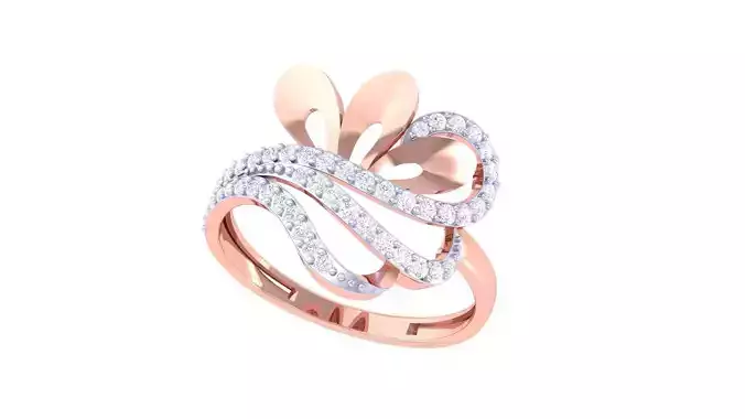 High Jewelry Diamond Cocktail Ring 3dm stl obj renders