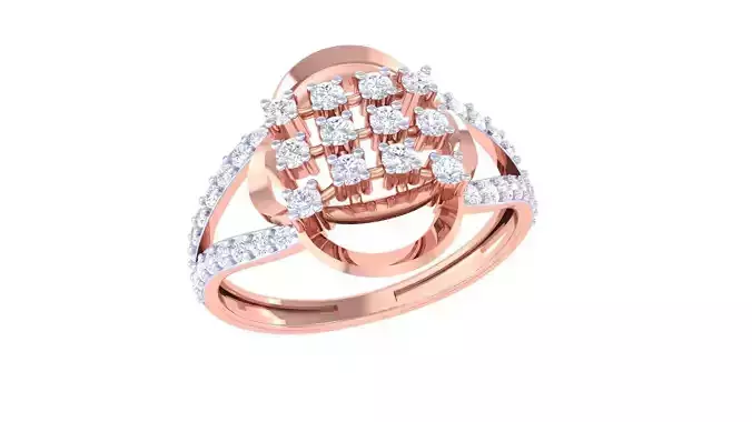 High Jewelry Diamond Cocktail Ring 3dm stl obj renders