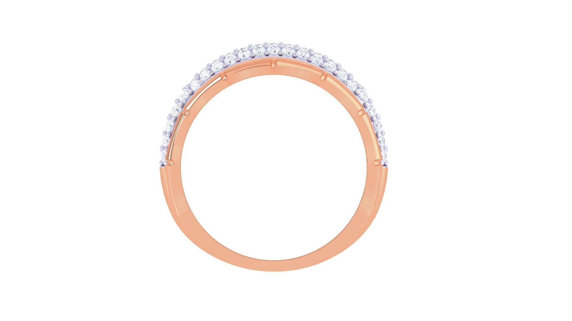 Wire High Jewelry Diamond Cocktail Ring 3dm stl obj renders 3D print model_10