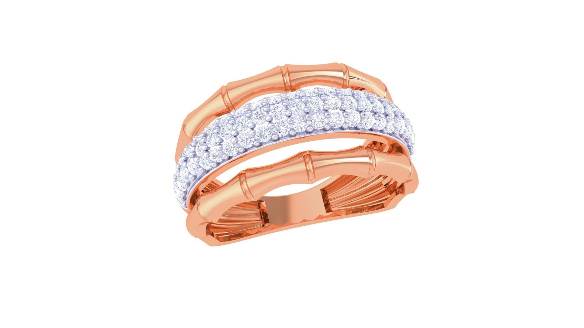 Wire High Jewelry Diamond Cocktail Ring 3dm stl obj renders 3D print model_6