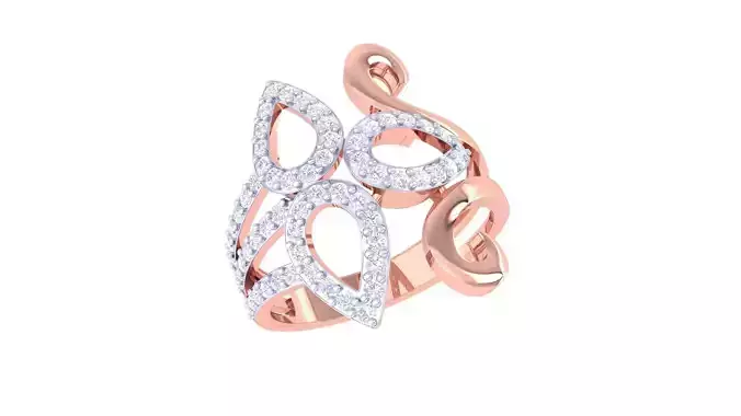 High Jewelry Diamond Cocktail Ring 3dm stl obj renders