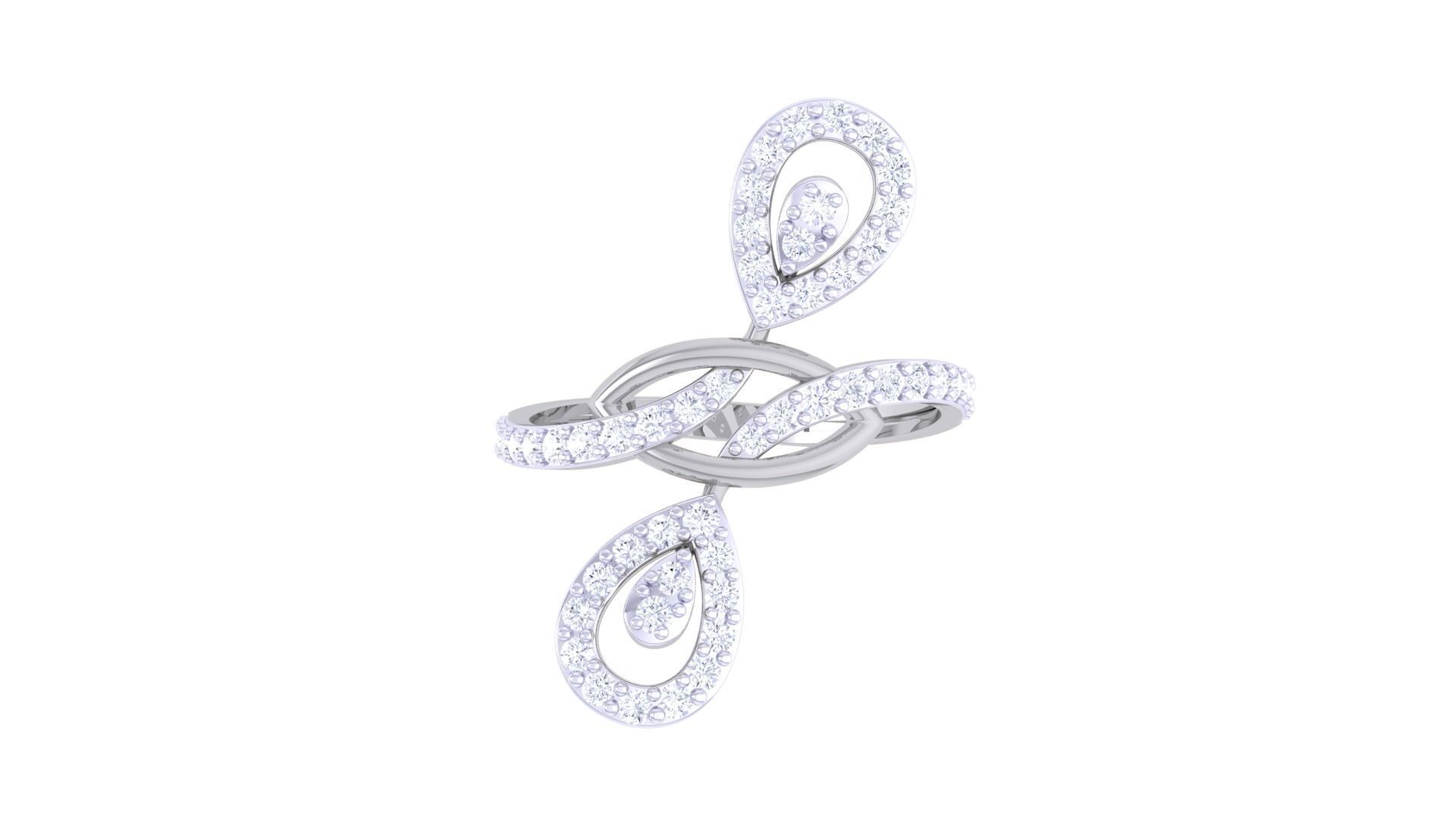 High Jewelry Diamond Cocktail Ring 3dm stl obj renders 3D print model_8