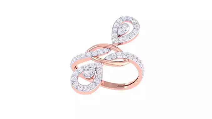 High Jewelry Diamond Cocktail Ring 3dm stl obj renders