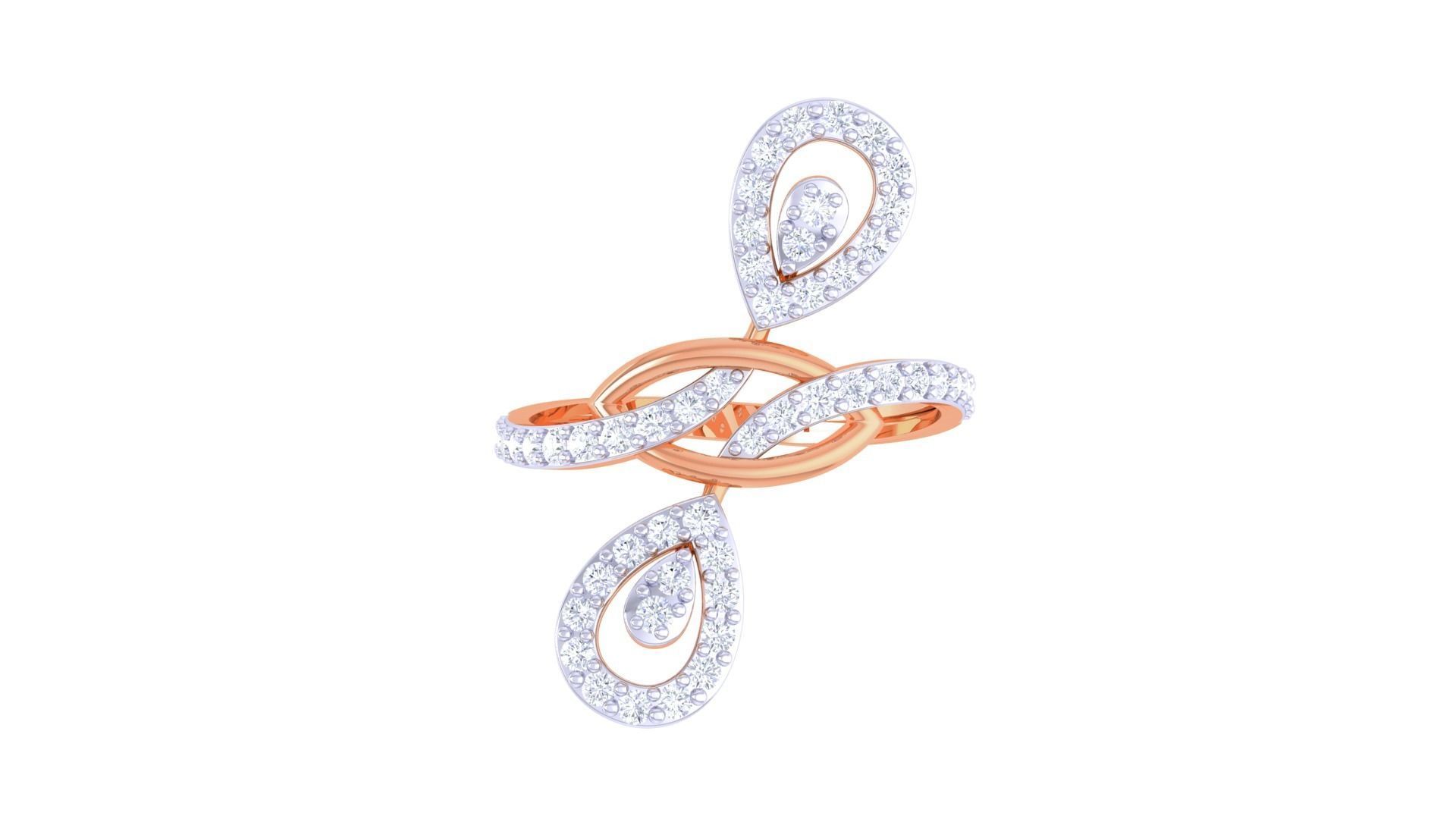 High Jewelry Diamond Cocktail Ring 3dm stl obj renders 3D print model_9