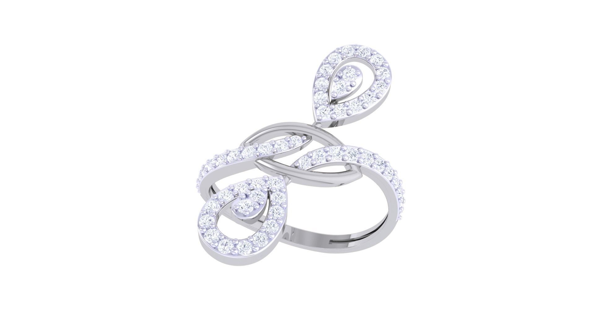 High Jewelry Diamond Cocktail Ring 3dm stl obj renders 3D print model_5