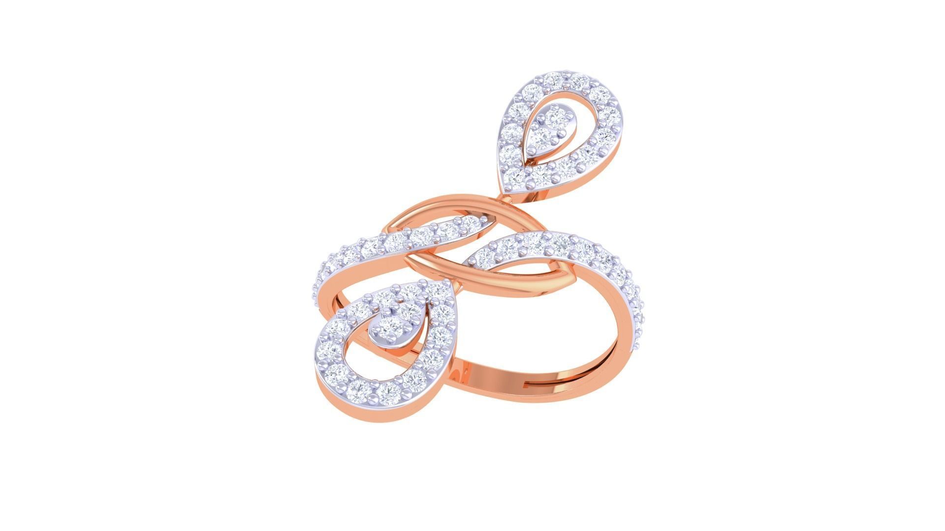 High Jewelry Diamond Cocktail Ring 3dm stl obj renders 3D print model_4