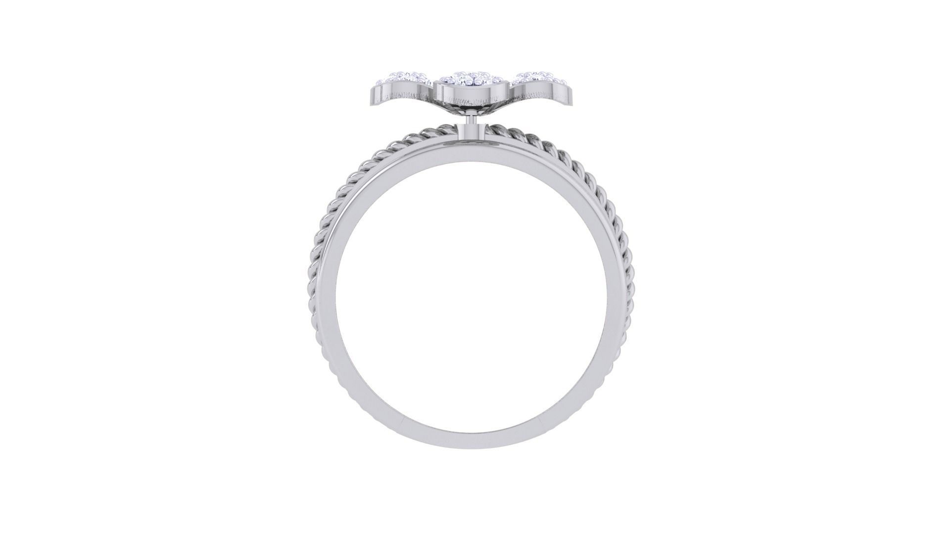 Twisted Flower Wire High Jewelry Diamond Cocktail Ring 3dm stl  3D print model_12