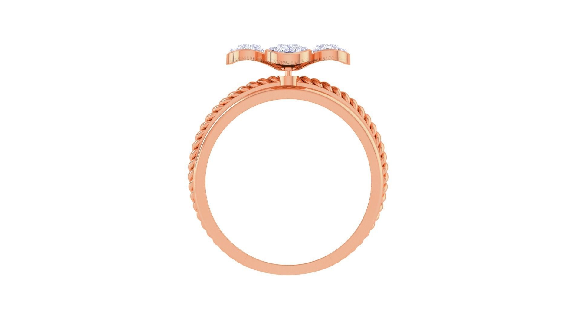 Twisted Flower Wire High Jewelry Diamond Cocktail Ring 3dm stl  3D print model_10