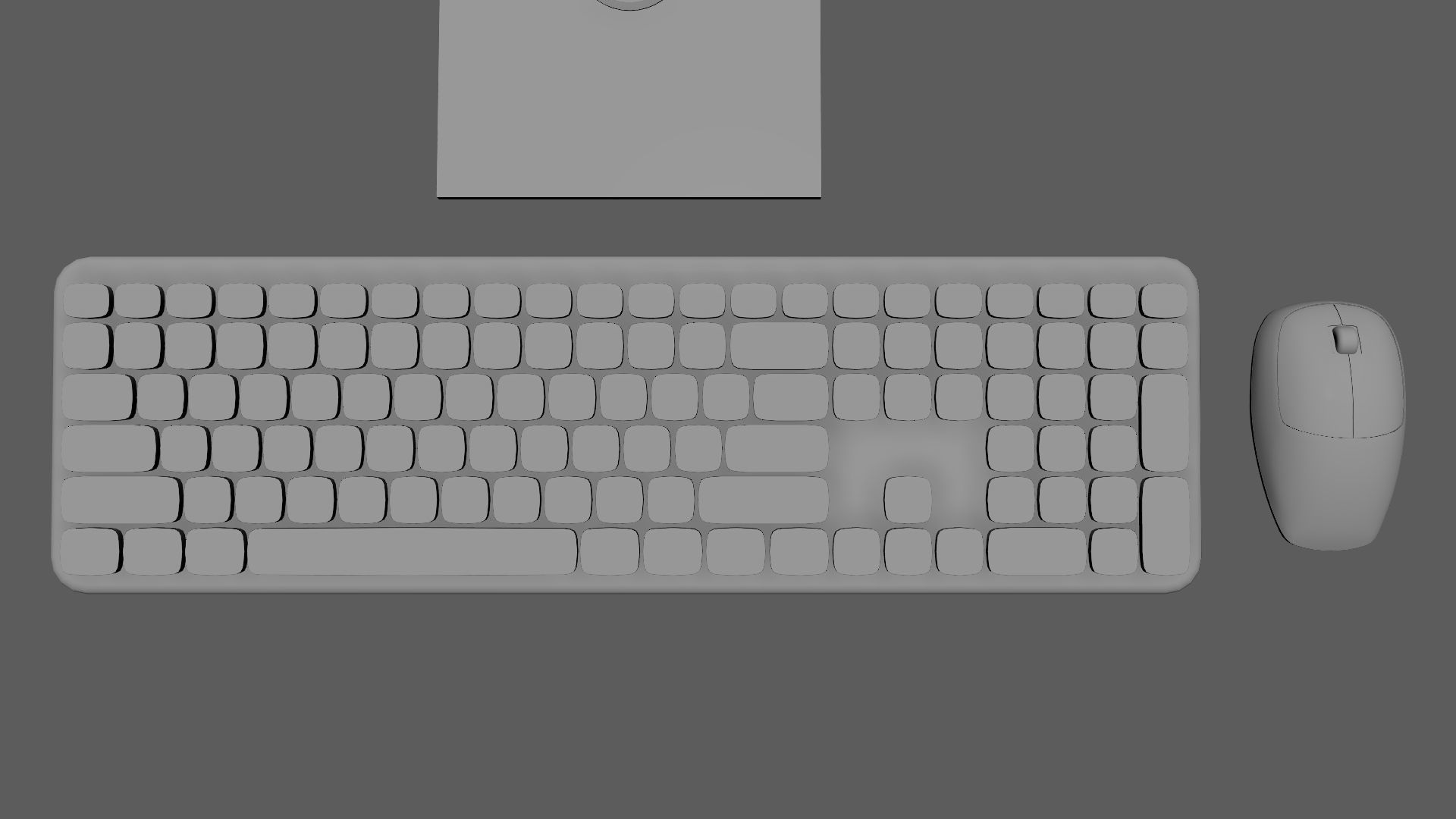 Wireles Computer Set Keyboard Mouse Monitor Black Version 3D model_8