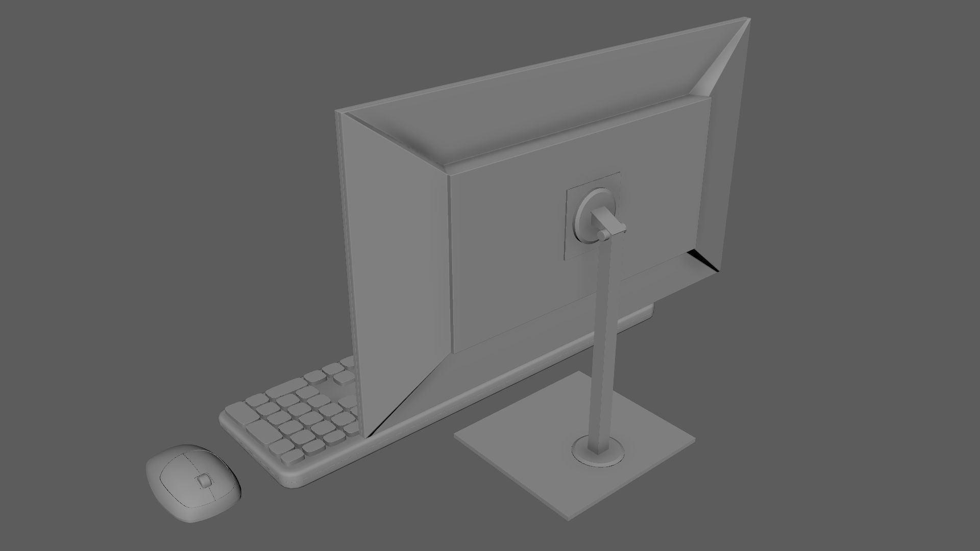Wireles Computer Set Keyboard Mouse Monitor Black Version 3D model_7