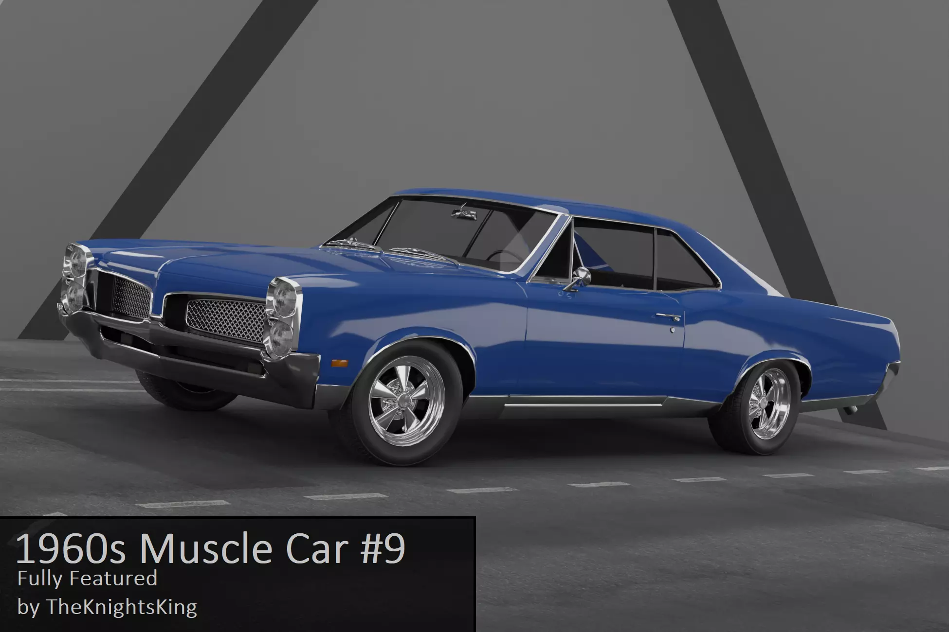 1960s Muscle Car 9 Fully Featured Low-poly 3D model