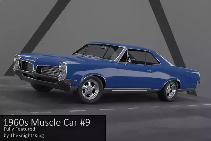 1960s Muscle Car 9 Fully Featured Low-poly 3D model