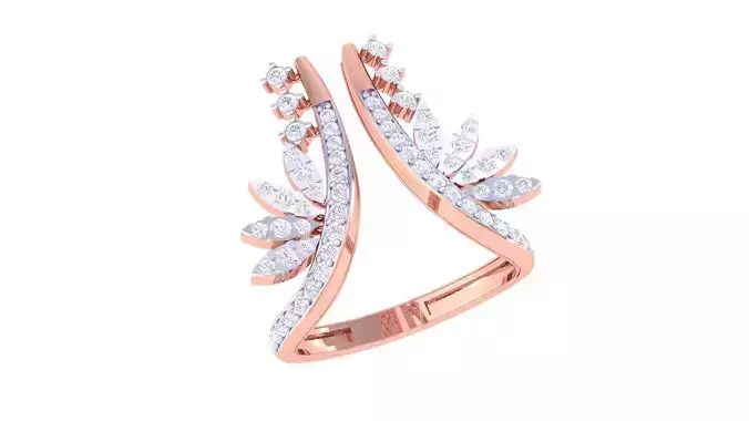 High Jewelry Diamond Cocktail Ring 3dm stl obj renders
