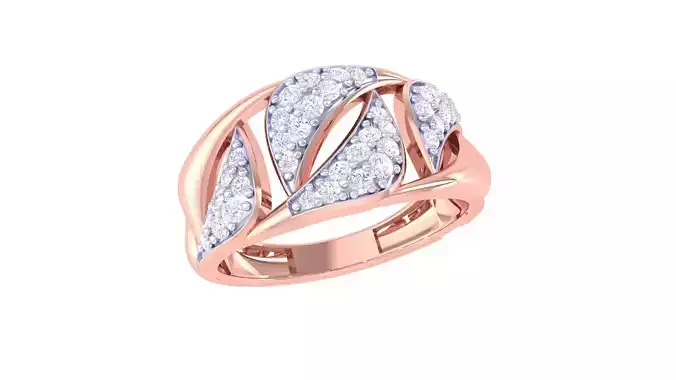 Shark Fins High Jewelry Diamond Cocktail Ring 3dm stl obj