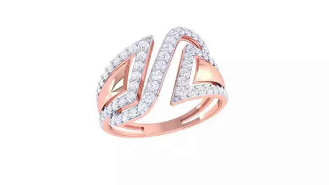 High Jewelry Diamond Cocktail Ring 3dm stl obj renders