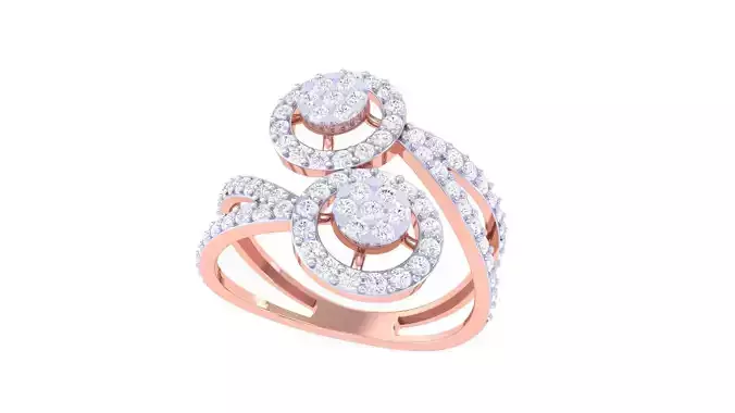 High Jewelry Diamond Cocktail Ring 3dm stl obj renders