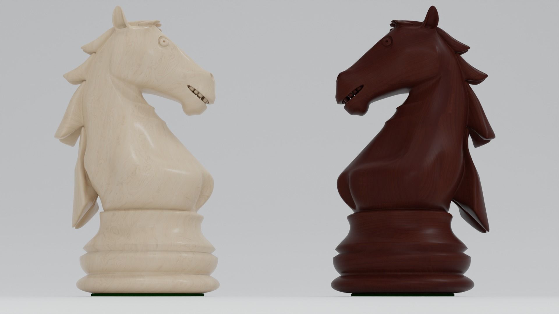 Wooden Chess Set  3D model_5