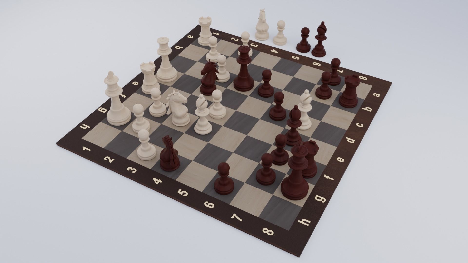Wooden Chess Set  3D model_13