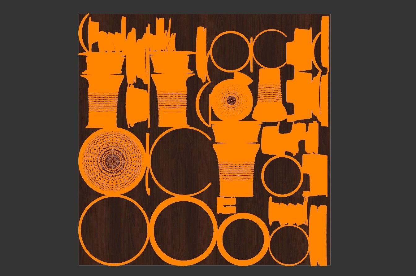 Wooden Chess Set  3D model_27