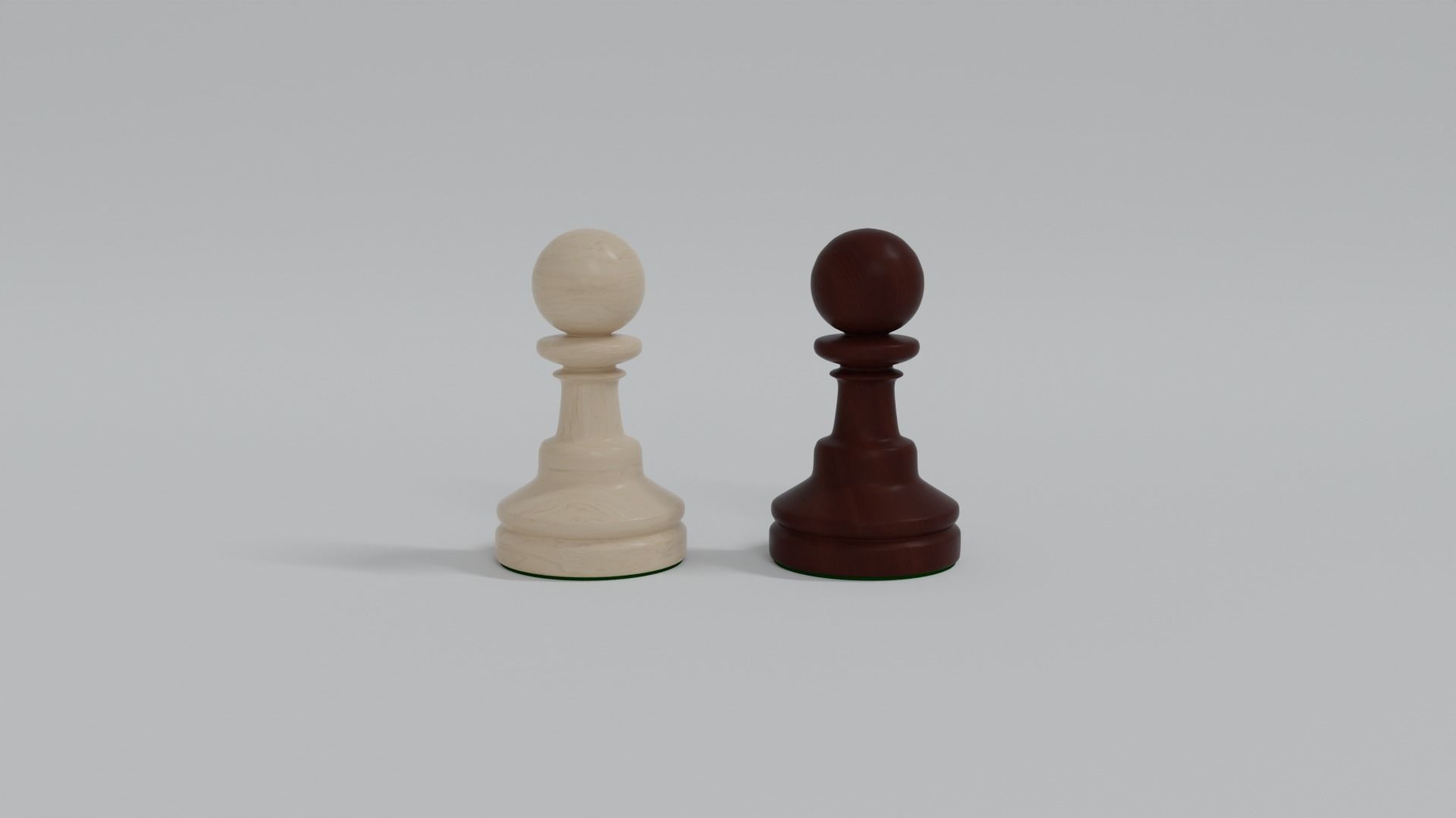 Wooden Chess Set  3D model_4
