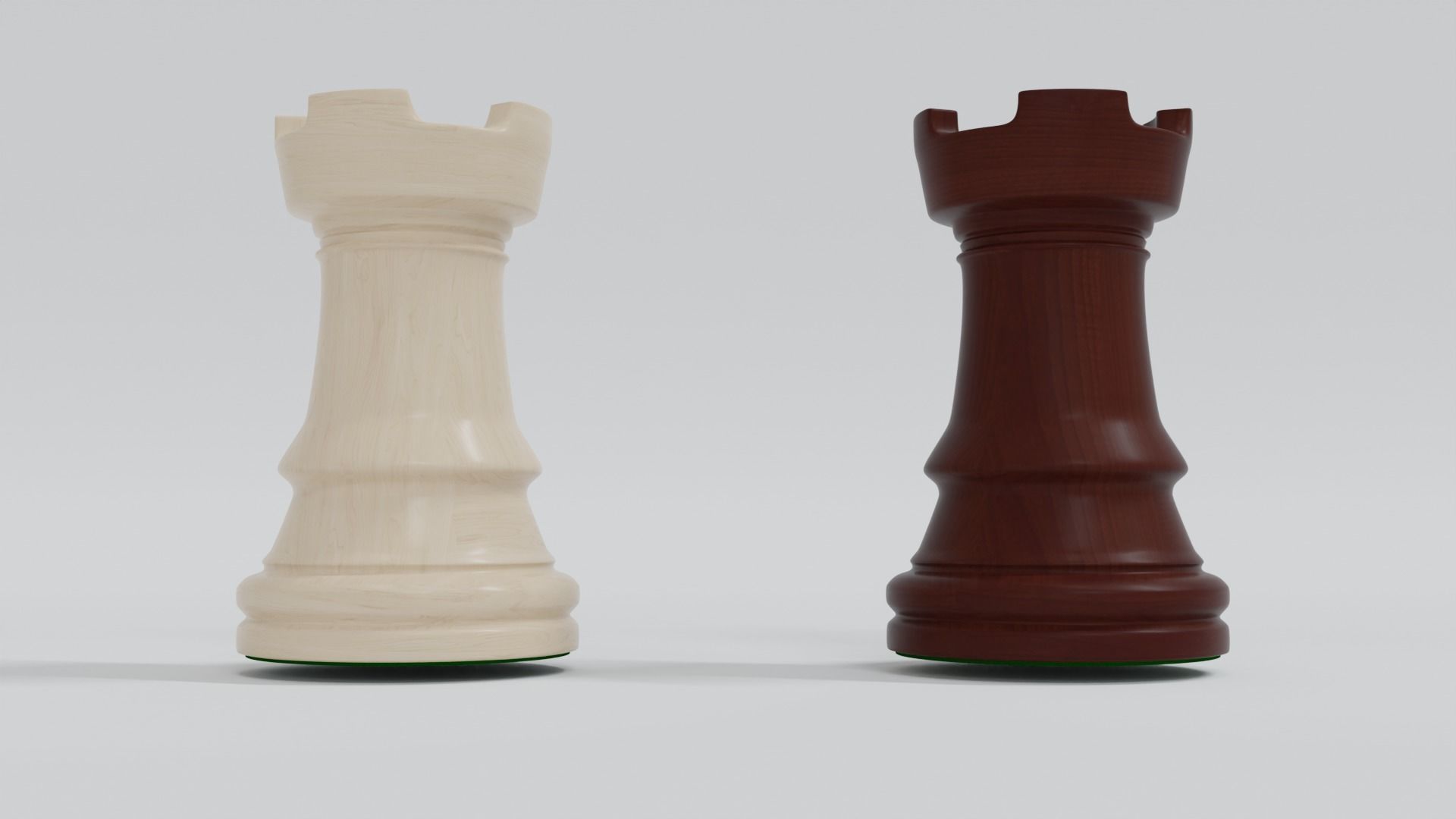 Wooden Chess Set  3D model_7