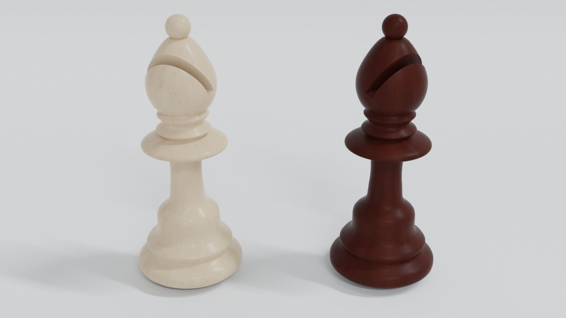 Wooden Chess Set  3D model_6