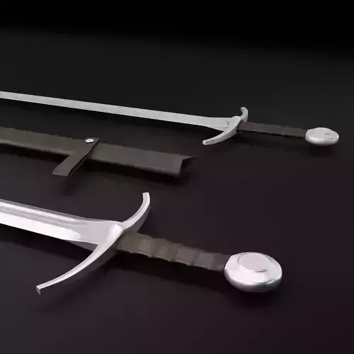 Medieval Sword 02 low poly plus old texture and sheath UE