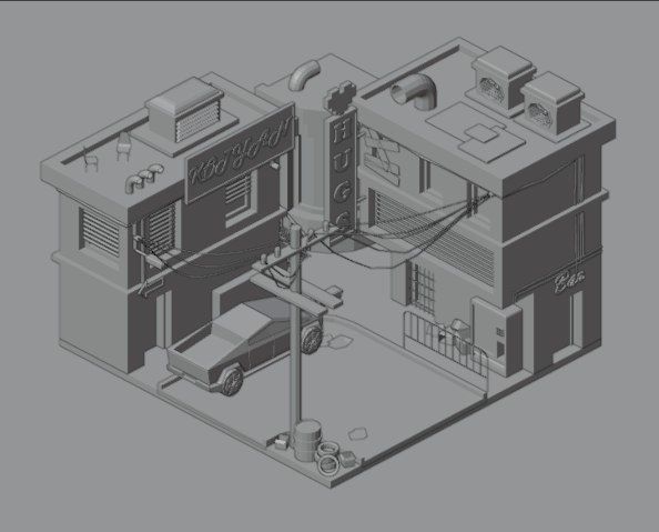 CuberCity Low-poly 3D model_3