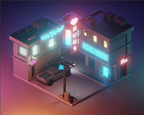 CuberCity Low-poly 3D model_1