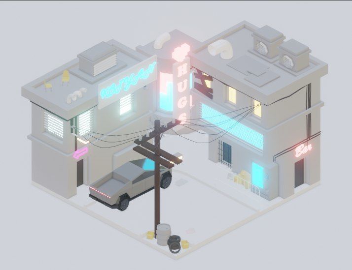 CuberCity Low-poly 3D model_2