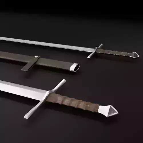 Medieval Sword 03 low poly plus old texture and sheath UE