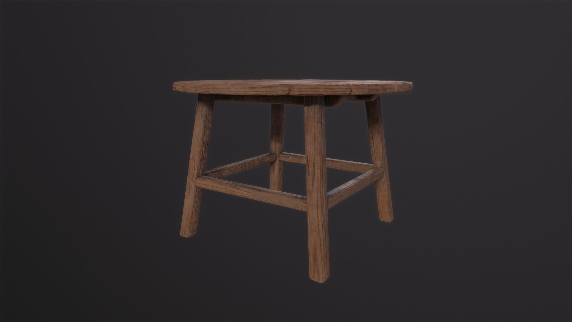 Old dusty table 3D Model Low-poly 3D model_4