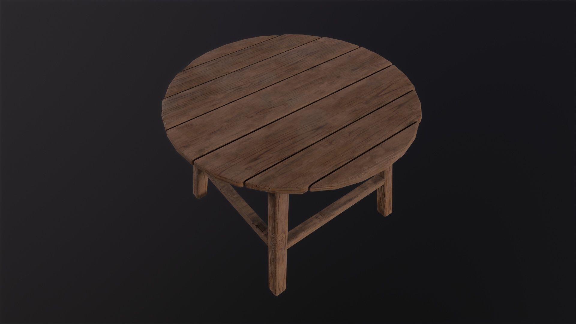 Old dusty table 3D Model Low-poly 3D model_3