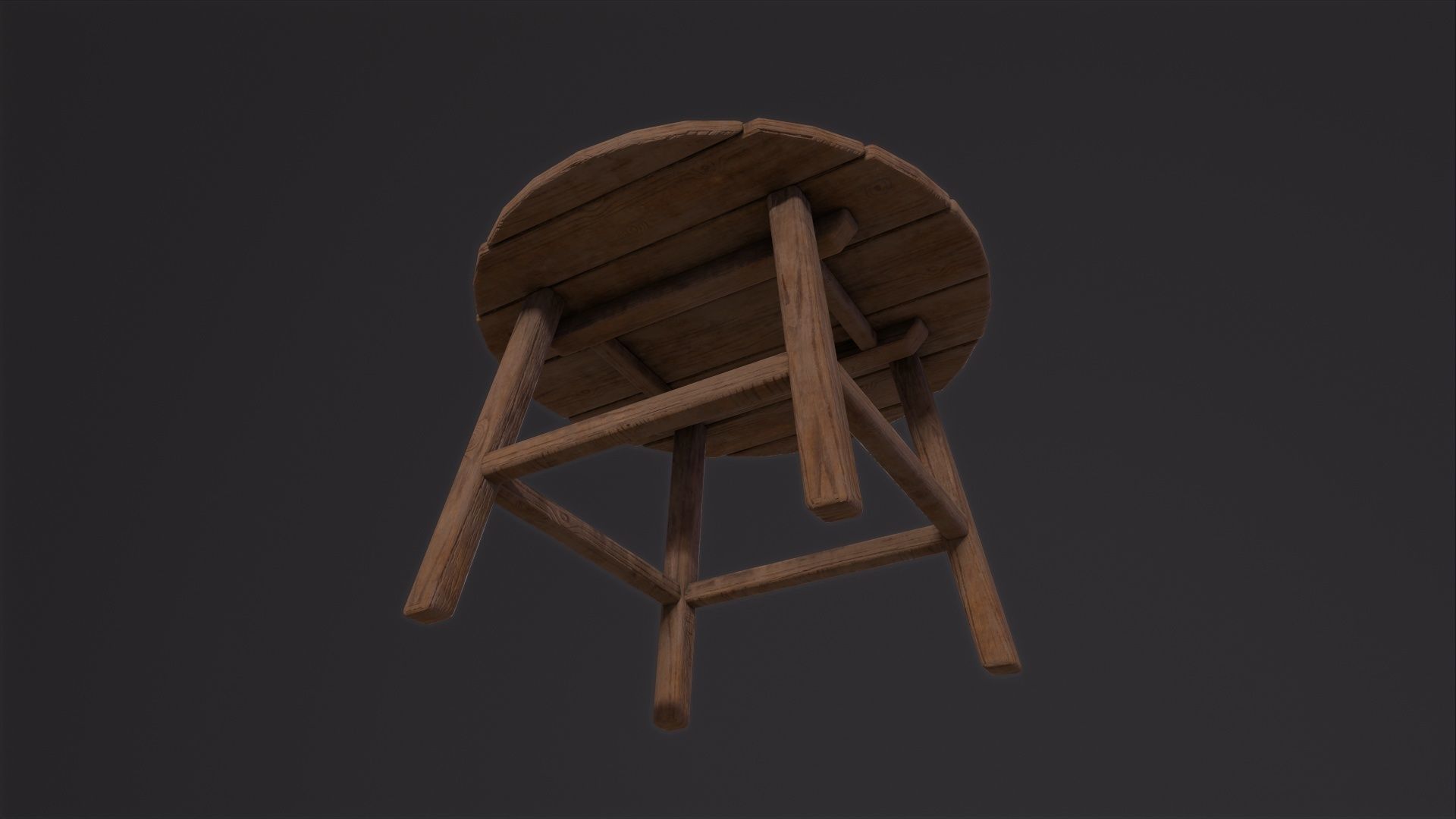 Old dusty table 3D Model Low-poly 3D model_6