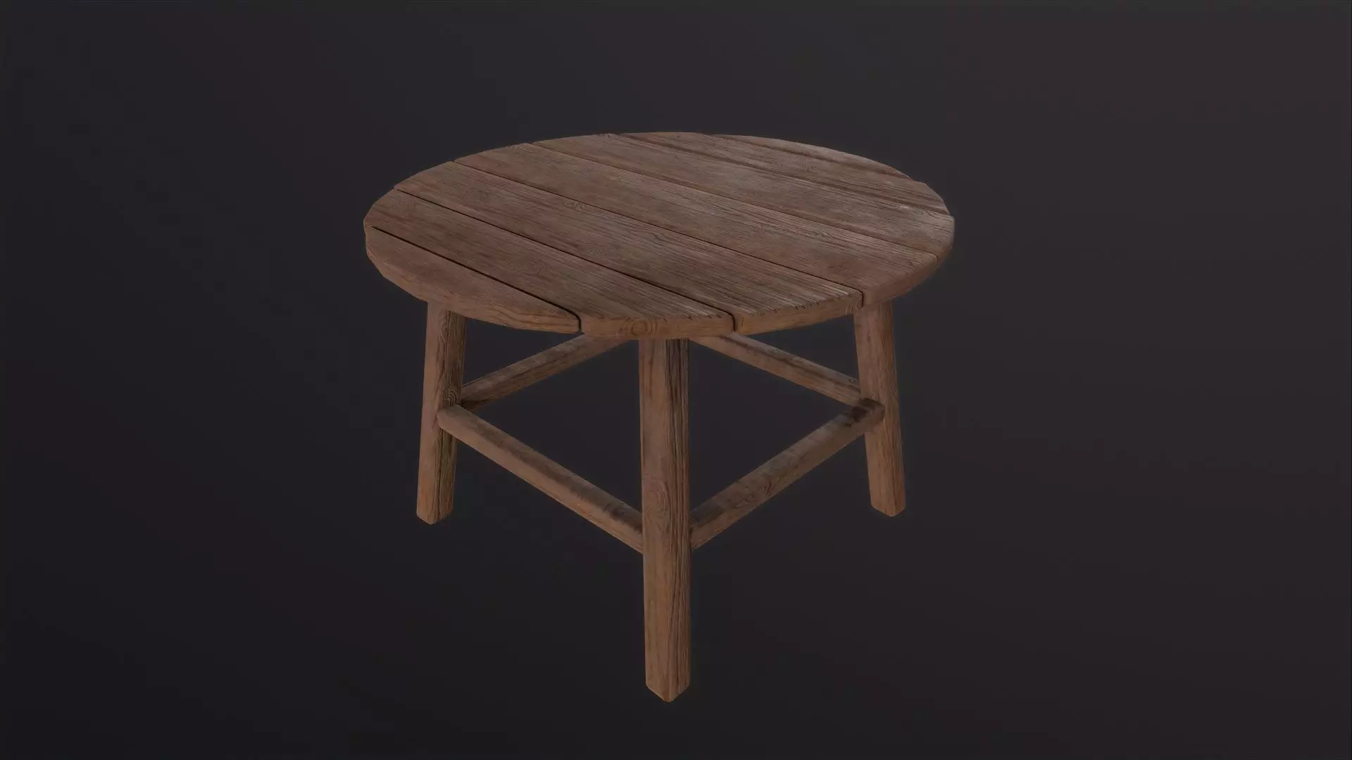Old dusty table 3D Model Low-poly 3D model_0