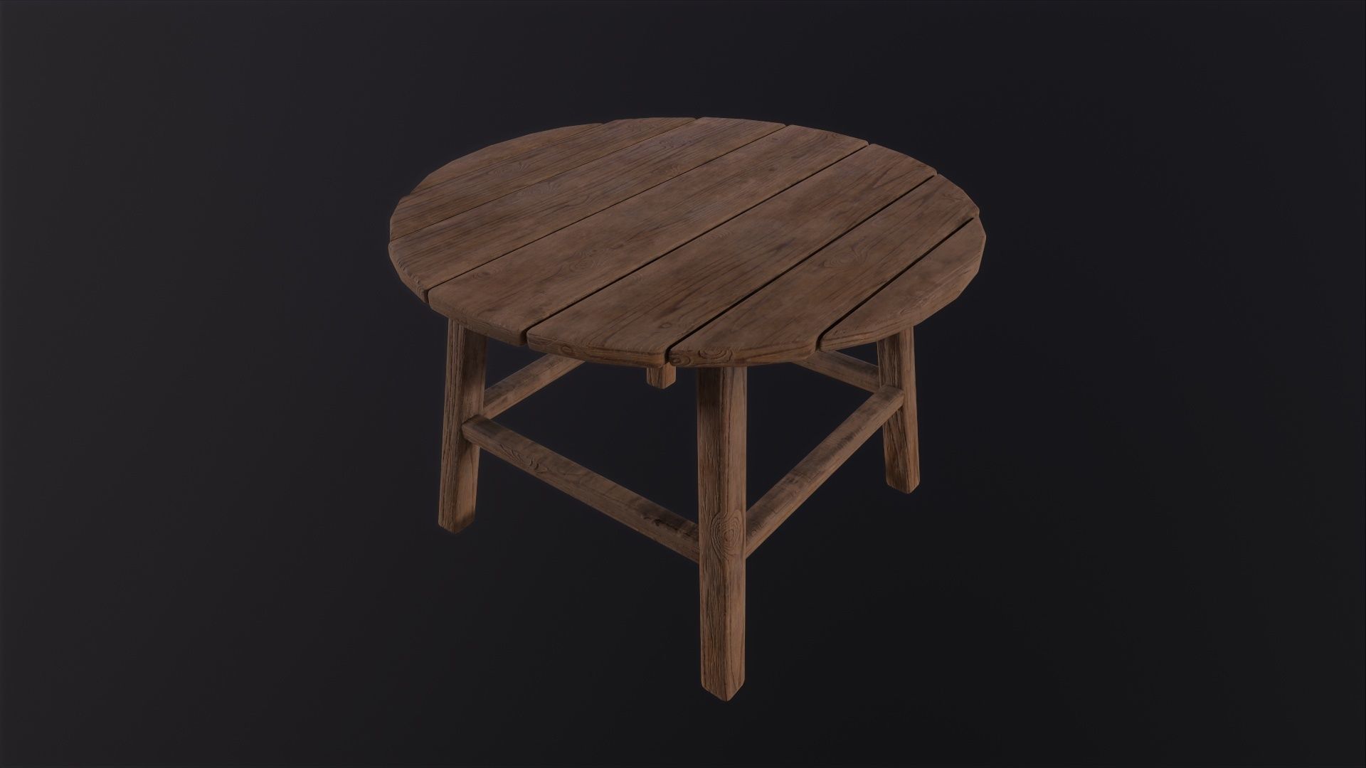 Old dusty table 3D Model Low-poly 3D model_2