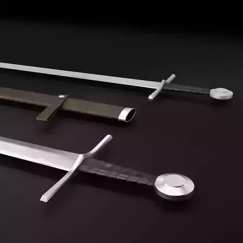 Medieval Sword 05 low poly plus old texture and sheath UE